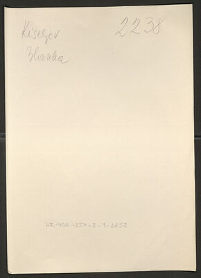 Kiseljev, Blanka, 17.11.1899. Policijski karton