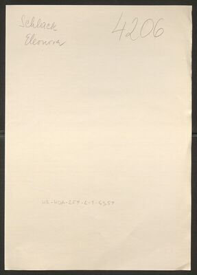 Schlack, Eleonora, 25.1.1907. Policijski karton