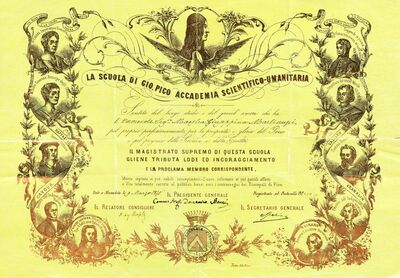 La scuola di Gio. Pico Accademia Scientifico - Umanitaria = Nauk Giovanni Pico della Mirandole. Znanstveno-humanitarne akademije, presavijena povelja