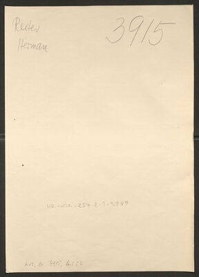 Reiter, Herman, 1917. Policijski karton