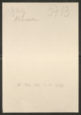 Ujhely, Aleksandar, 2.3.1904. Policijski karton