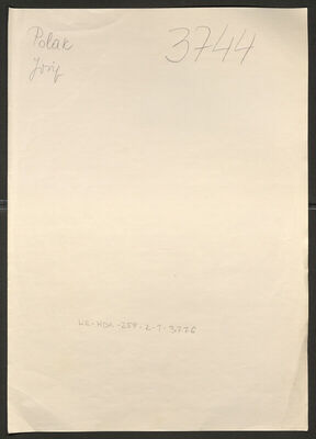 Polak, Josip, 31.7.1913. Policijski karton