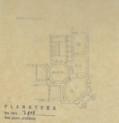 Palača Vranyczany-Dobrinović, crtež tlocrta