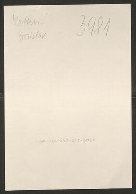 Rotkvić, Borislav, 21.7.1916. Policijski karton