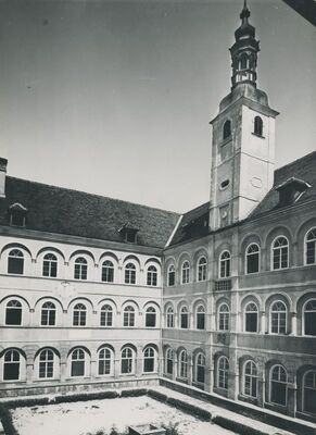 Klenovnik - dvor Drašković, unutarnje dvorište, fasade, toranj