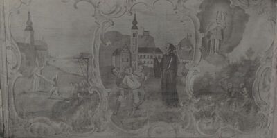 Krapina - Franjevačka crkva sv. Katarine, unutrašnjost, detalj, antependij