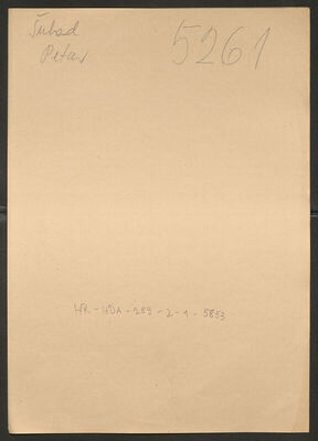 Šubad, Petar. Policijski karton