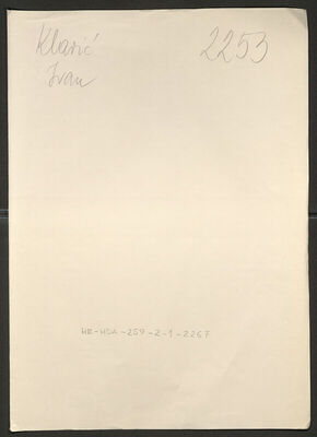 Klarić, Ivan, 16.8.1897. Policijski karton