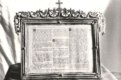 Cerje - Crkva sv. Ivana Evanđelista, kanonska ploča