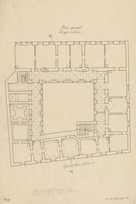 Stambena kuća Nikole pl. Tomašića, projekt pregradnje, tlocrt/prvi kat