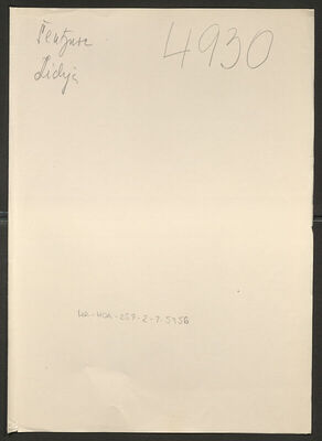 Šentjurc, Lidija, 18.3.1911. Policijski karton