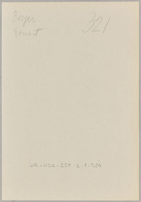 Berger, Ernest, 10.12.1905. Policijski karton