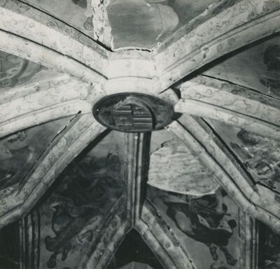 Lepoglava - Župna crkva, unutrašnjost, dio gotičkog svoda svetišta sa zaglavnim kamenom