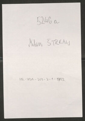 Štrkalj, Milan, 15.7.1926. Policijski karton