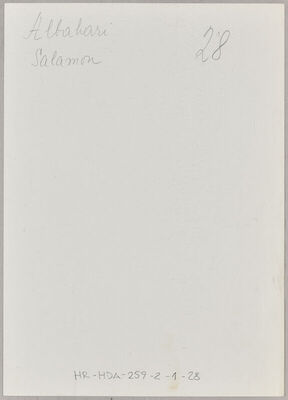 Albahari, Salamon, 27.10.1915. Policijski karton