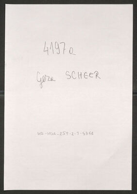 Scheer, Geza, 28.8.1887. Policijski karton