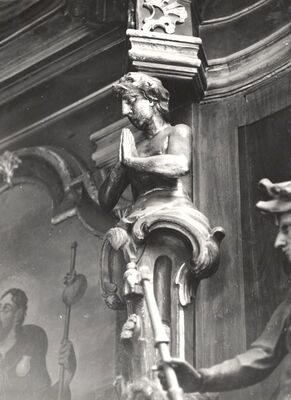 Križ - Župna crkva sv. Križa, pobočni oltar sv. Roka, detalj