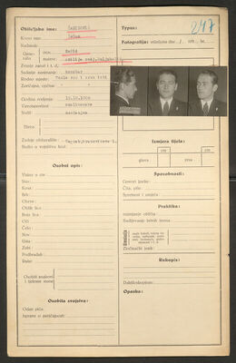 Šahinović, Šaban, 12.10.1908. Policijski karton