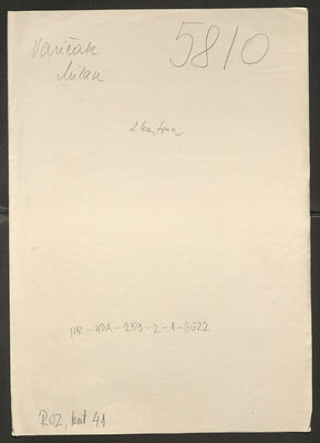 Varičak, Milan, 7.3.1913. Policijski karton