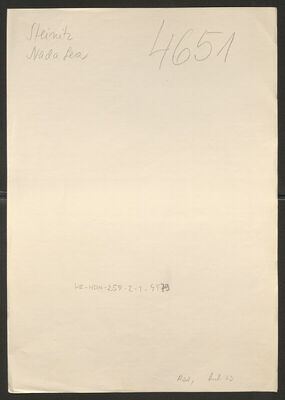 Steinitz, Nada Lea, 7.12.1920. Policijski karton