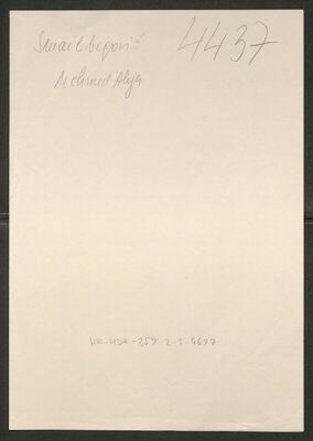 Smailbegović, Alija, 1902. Policijski karton