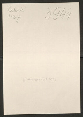 Roknić, Marija, 1909. Policijski karton