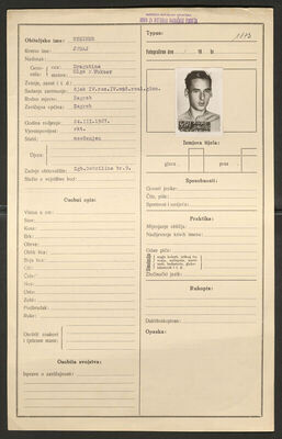 Steiner, Juraj, 24.3.1927. Policijski karton