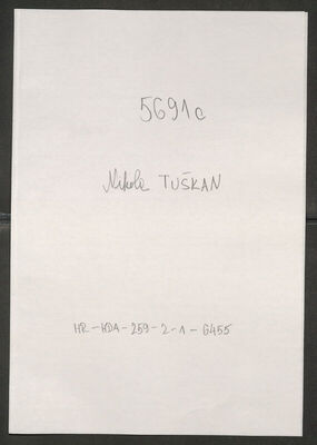 Tuškan, Nikola, 4.12.1897. Policijski karton