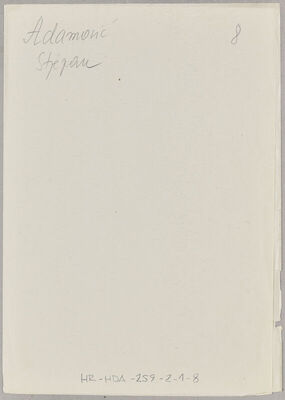 Adamović, Stjepan, 6.1.1898. Policijski karton