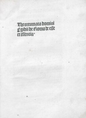 Theoremata domini Aegidii de Roma