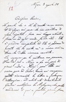 Br. 12 – Cara Amica! = Draga prijateljice!, pismo