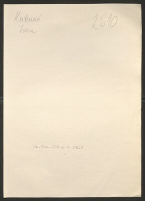 Kukurić, Ivan, 19.3.1923. Policijski karton