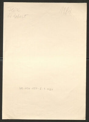 Fein, Robert, 1904. Policijski karton