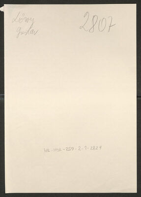 Löwy, Gustav, 1884. Policijski karton