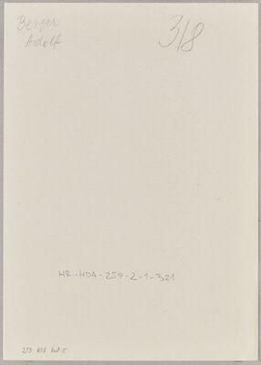 Berger, Adolf, 15.11.1911. Policijski karton