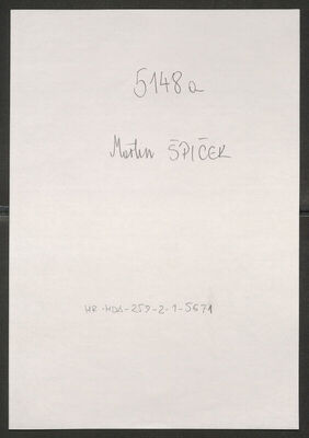 Špiček, Martin, 22.2.1903. Policijski karton