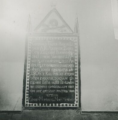 Maruševec - župna crkva sv. Jurja, nadgrobna ploča Baltazara Vragovića