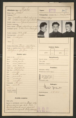 Rabić, Jakov, 9.8.1907. Policijski karton