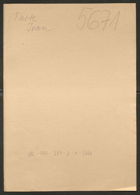 Turk, Ivan, 15.5.1914. Policijski karton