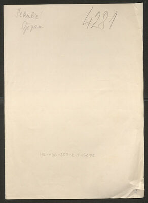 Sekulić, Stjepan, 22.2.1922. Policijski karton