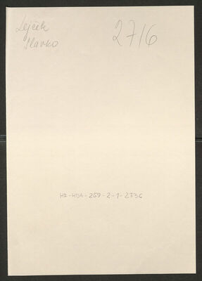 Lejček, Slavko, 1923. Policijski karton