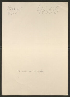 Stanković, Petar, 1895. Policijski karton