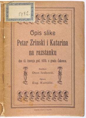 Opis slike Petar Zrinski i Katarina na razstanku