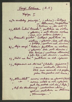 Vladimir Fajdetić: Popis rukopisa Franje Krežme kod Renate Vučetić