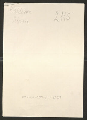 Kalderon, Salamun, 1920. Policijski karton