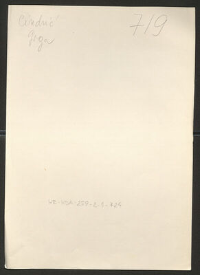 Cindrić, Grga, 1898. Policijski karton