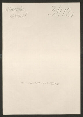 Obersohn, Samuel, 9.7.1872. Policijski karton