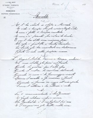 Stornello- poesia di Francesco Dall’Ongaro su G. Garibaldi = Pučki spjev-pjesma Francesca Dall’Ongare o G. Garibaldiju