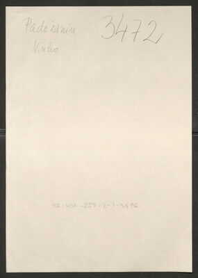 Padežanin, Ninko (Nikola), 4.2.1912. Policijski karton