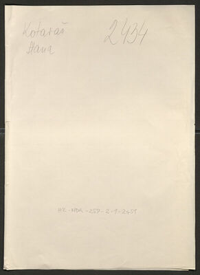 Kotaraš, Stana, 8.6.1900. Policijski karton